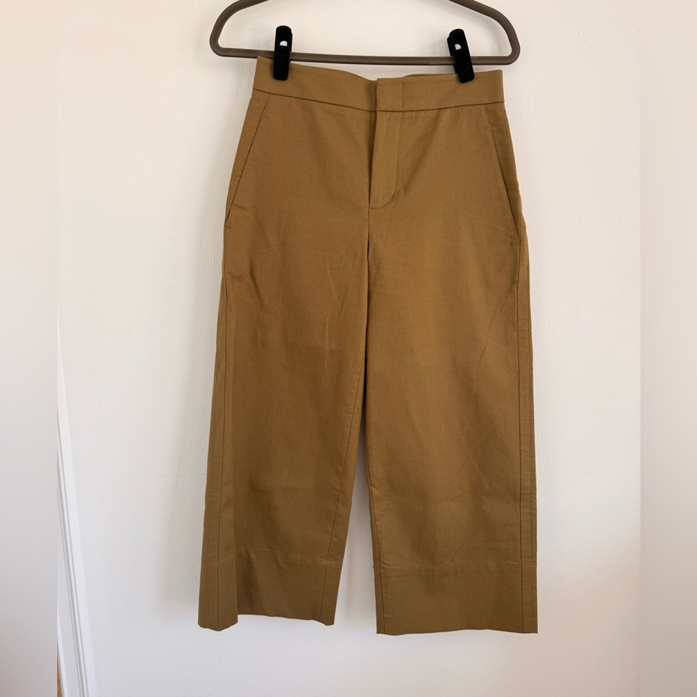 Vince Olive Cropped Wide Leg Pants